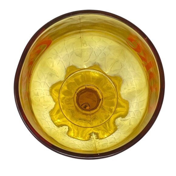 Vtg Coca Cola COKE Goblet Amber Heavy Stemmed Schooner Drinking Glass Drinkware - Picture 4 of 13